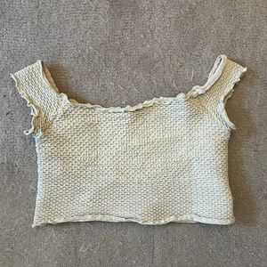 free people cropped smock off the shoulder top xs/s